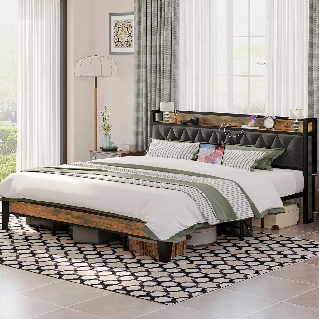 Bed Frame Storage Headboard