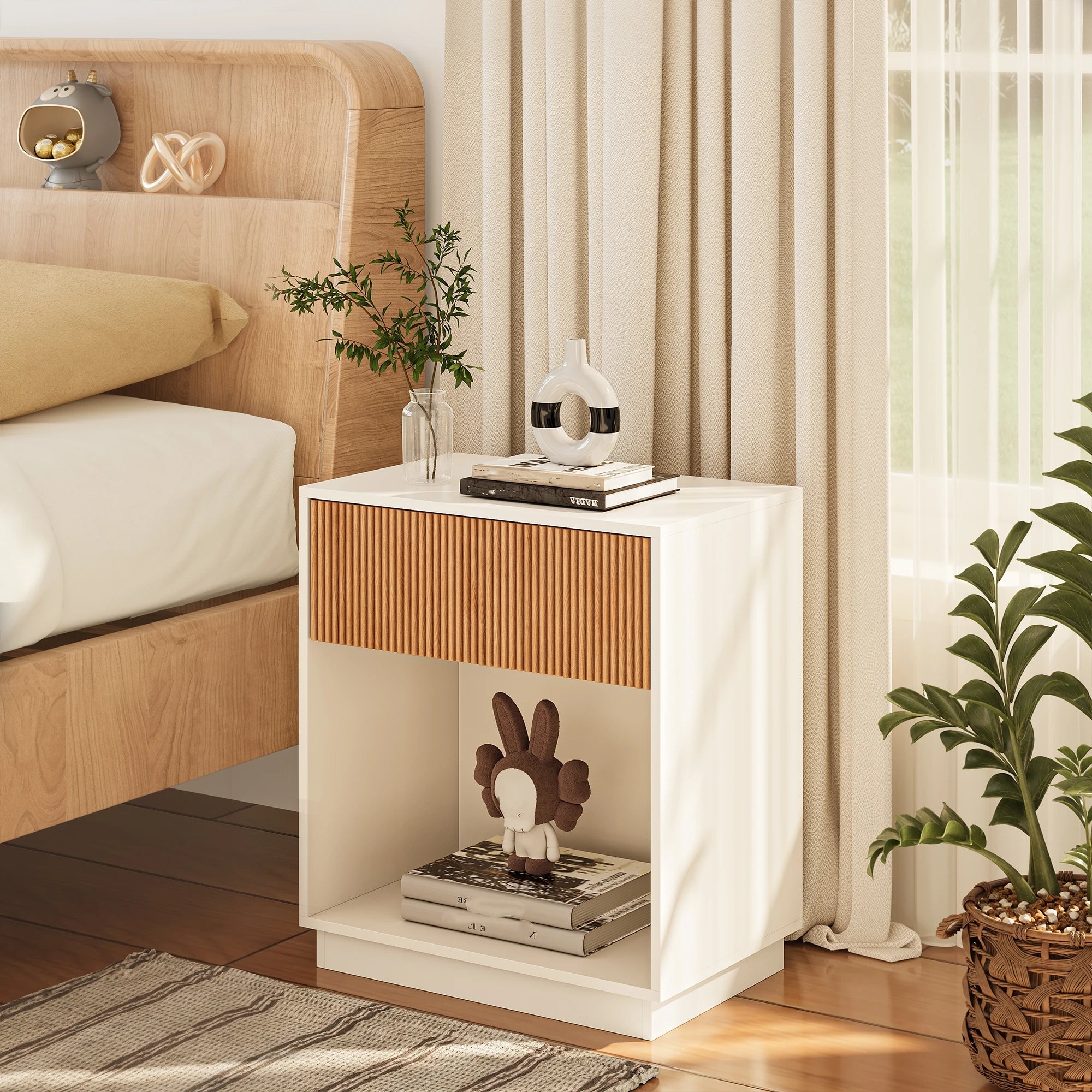 Fluted Nightstands Set of 2