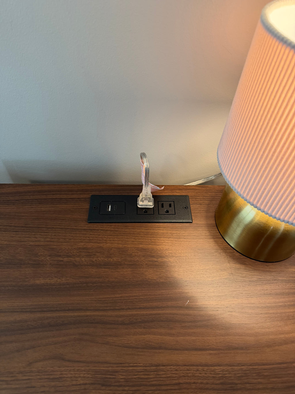 Fluted Nightstand Set with Charging Station