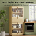 Farmhouse Cabinet with Drawers and Glass Drawers