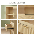 Farmhouse Cabinet with Drawers and Glass Drawers