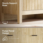 Fluted 6-Drawer Dresser — Natural Oak