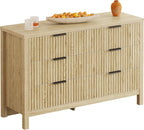 Fluted 6-Drawer Dresser — Natural Oak