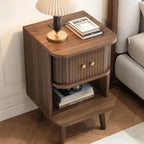 Fluted Nightstands with Charging Station