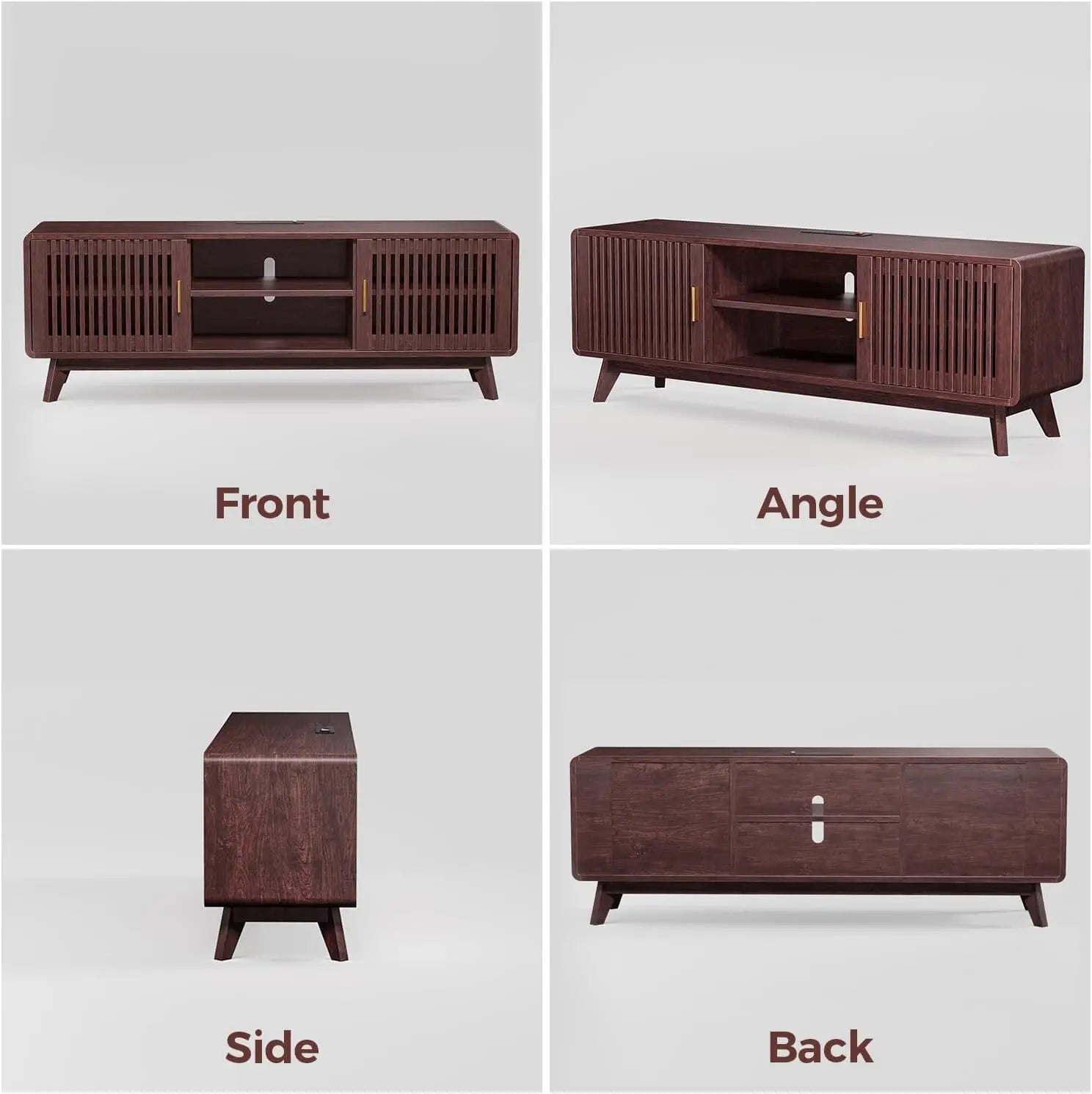 63'' Red Walnut TV Stand
