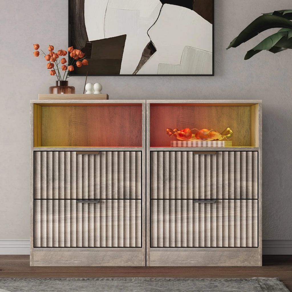 LED Nightstands with Charging Station