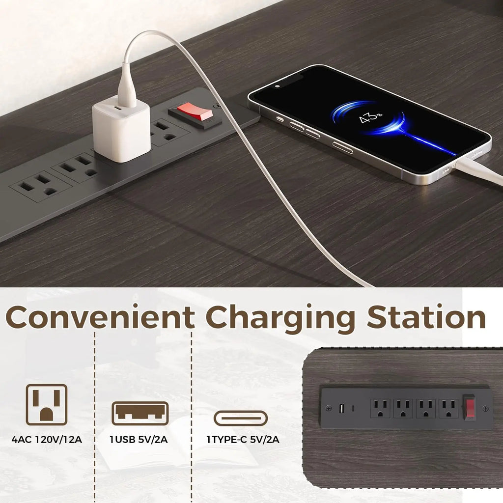 IRONCK 63'' TV Stand Charging