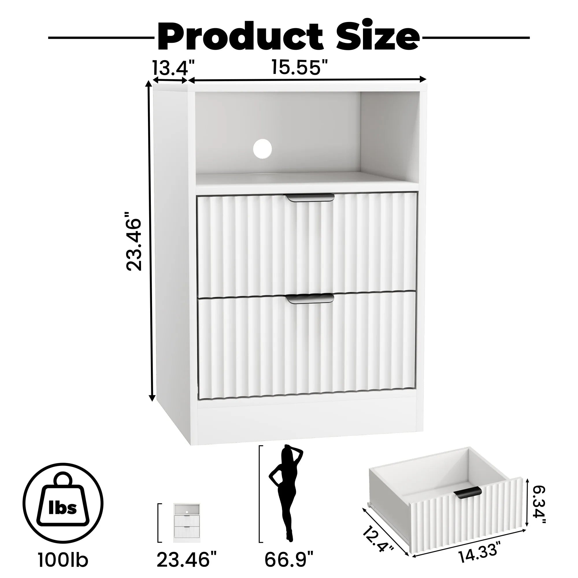 LED Nightstands with Charging Station