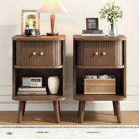 Fluted Nightstands with Charging Station