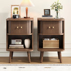 Fluted Nightstands with Charging Station