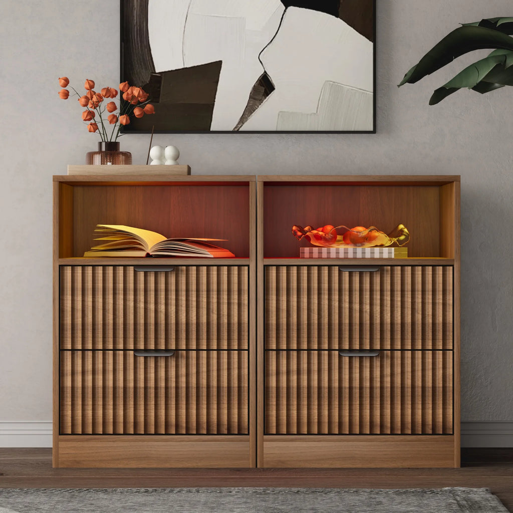 LED Nightstands with Charging Station