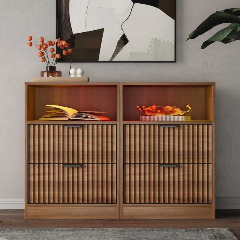 LED Nightstands with Charging Station