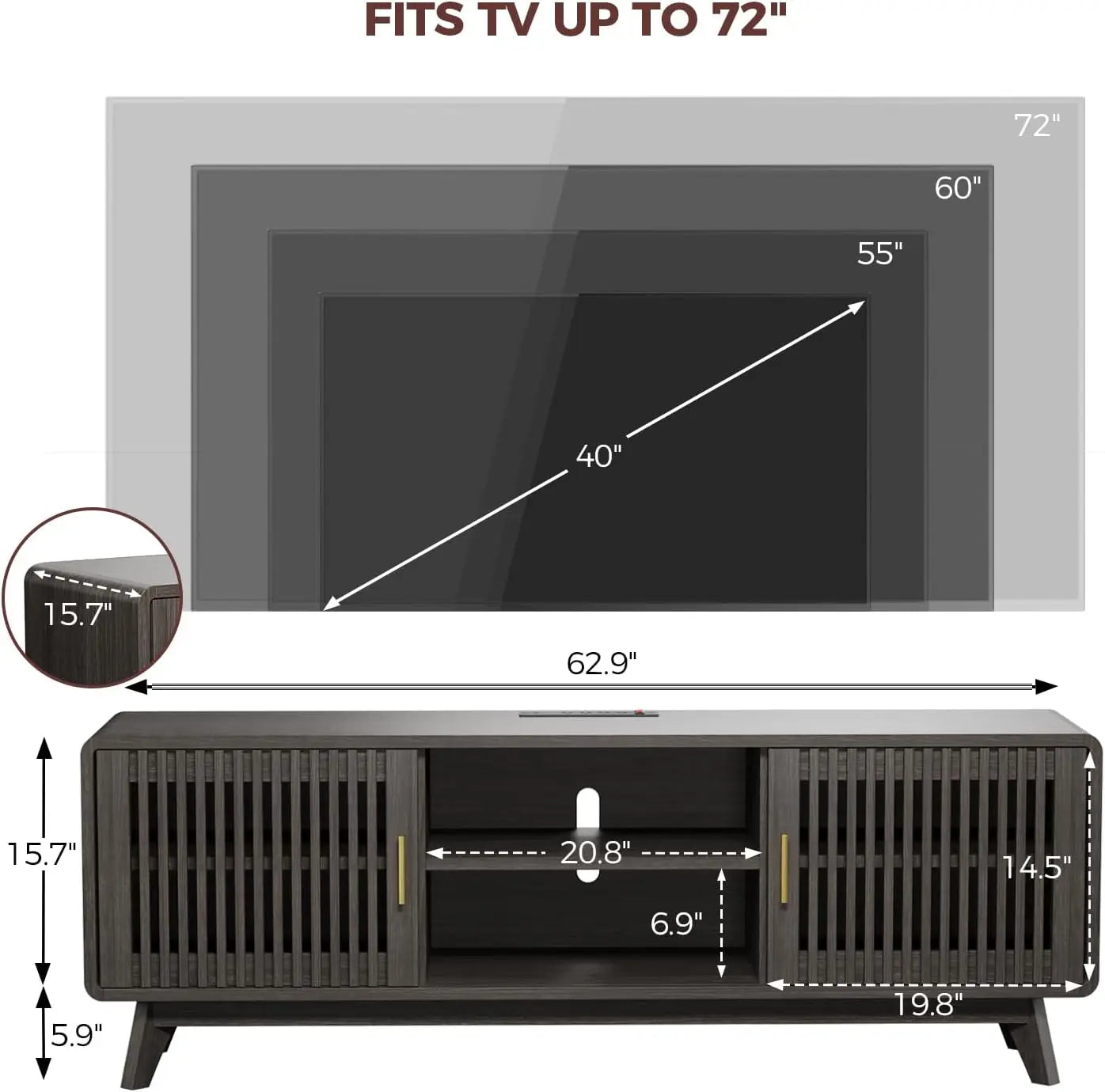 IRONCK 63'' TV Stand Charging