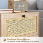 Boho Rattan Nightstands Set