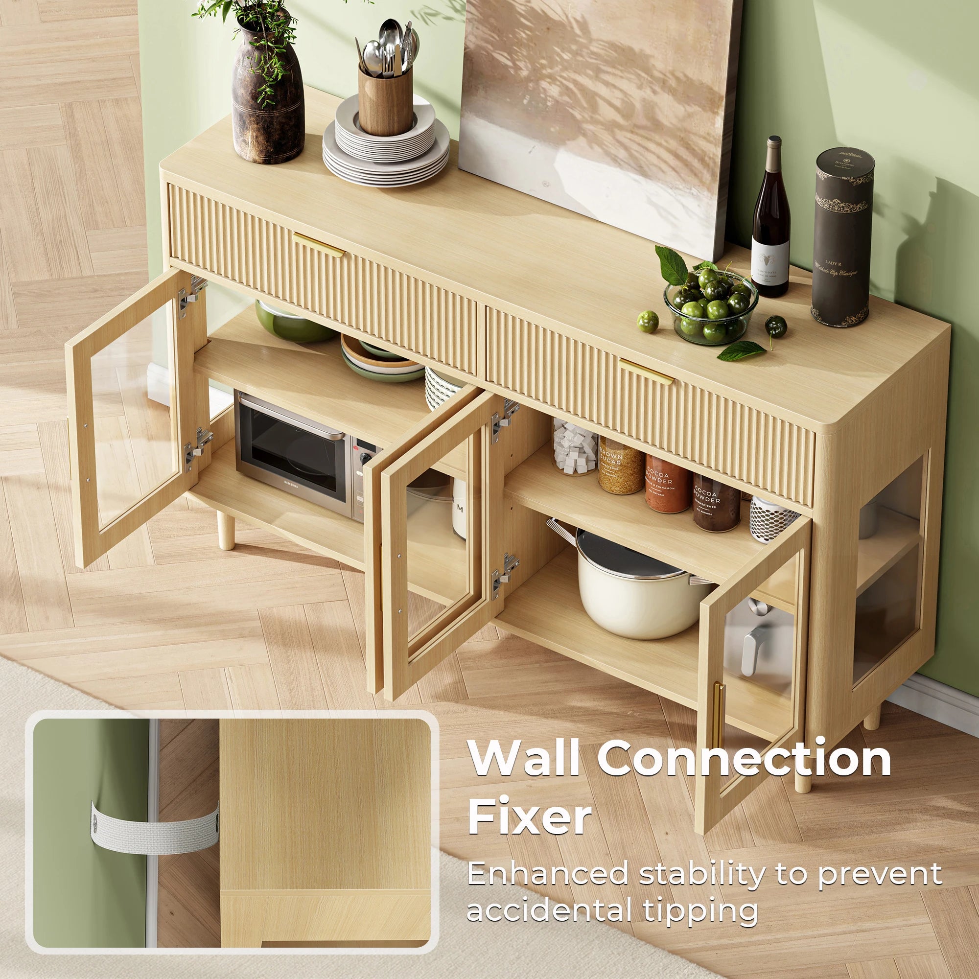 IRONCK Buffet Cabinet with Glass Door