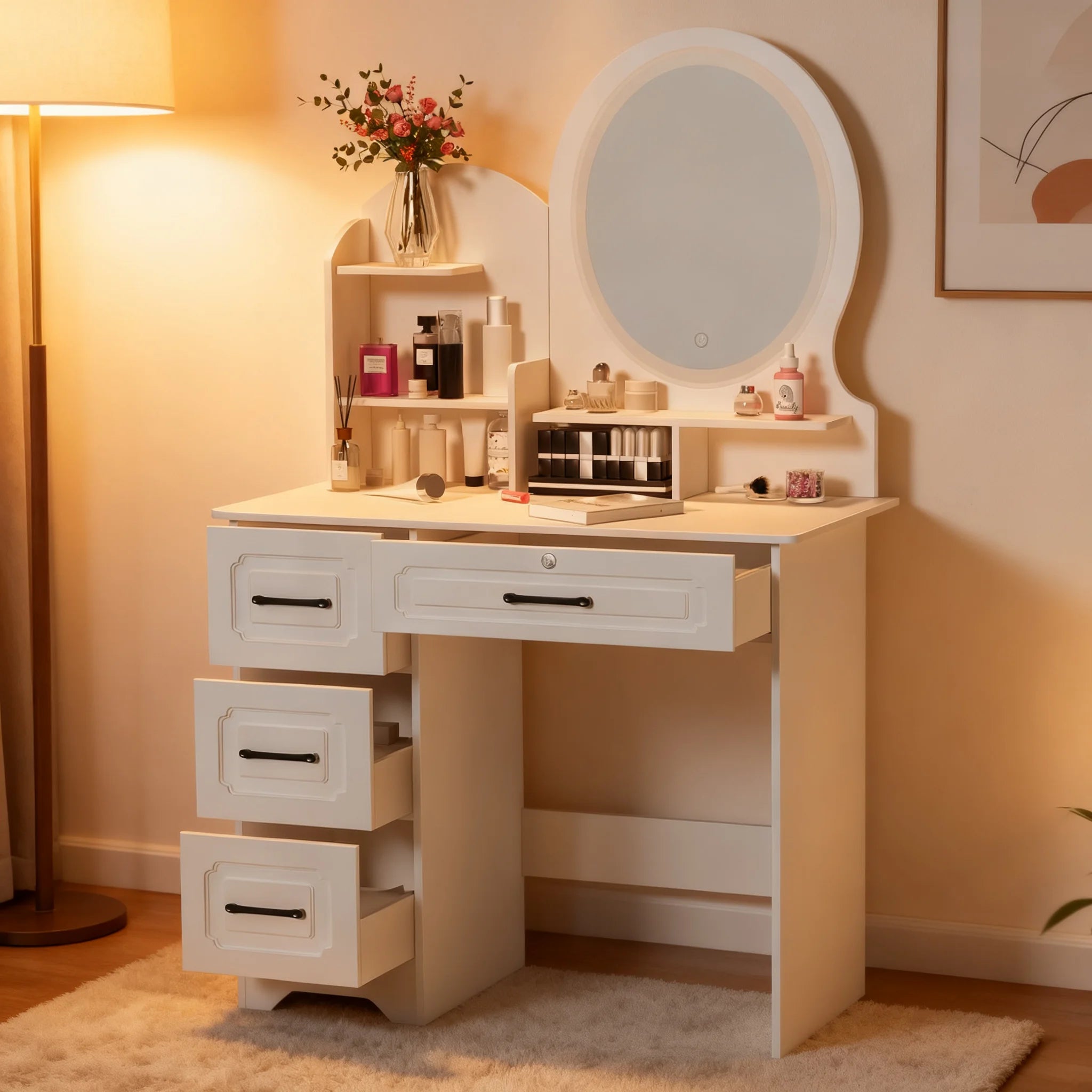 Vanity Table with Mirror & Lights