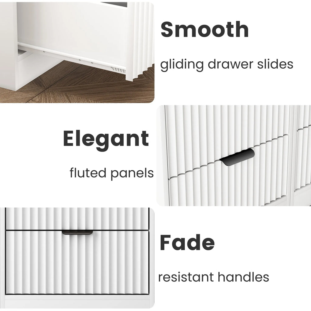 LED Nightstands with Charging Station