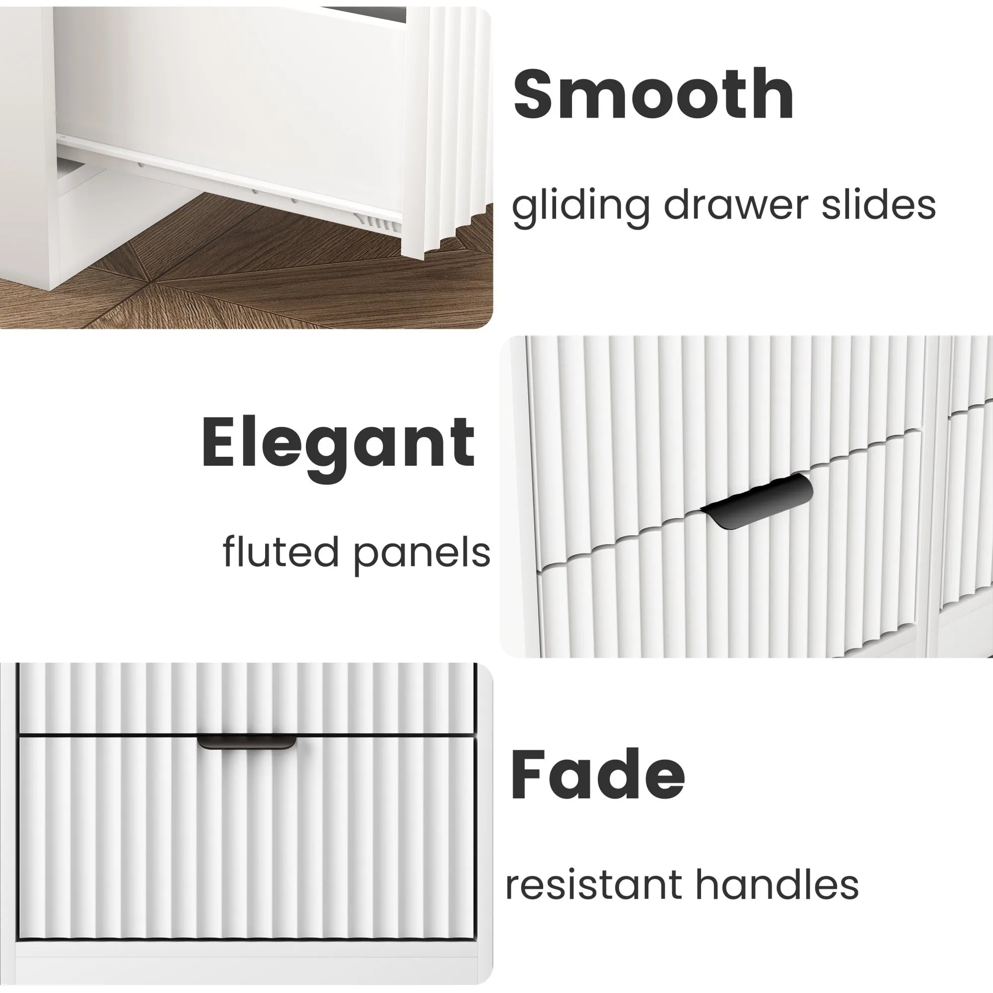 LED Nightstands with Charging Station