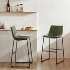 Leather Counter Height Stools — Set of 2